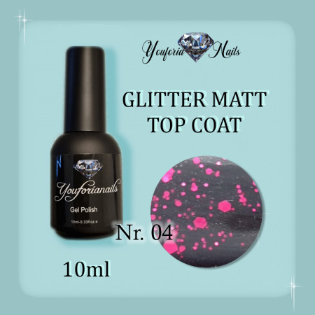 Glitter Rubber Matt Top Coat 10ml Nr.04