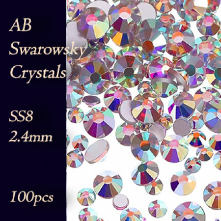 Swarovski crystals SS8 AB Effect 100pcs