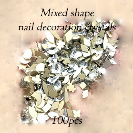 Mixed shape Crystals Clear 100pcs