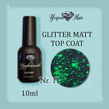 Glitter Rubber Matt Top Coat 10ml Nr.11