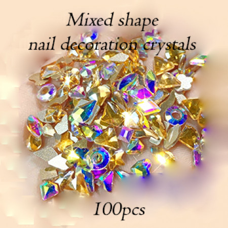 Mixed shape Crystals AB 100pcs