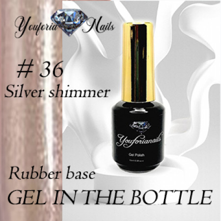 Rubber Base Gel in the Bottle Nr.36 Silver Shimmer 15ml