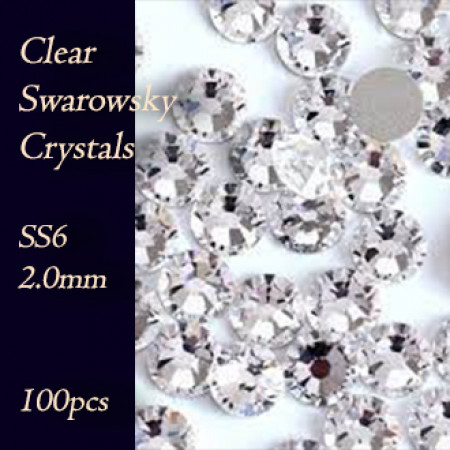 Swarovski crystals SS6 clear 100pcs