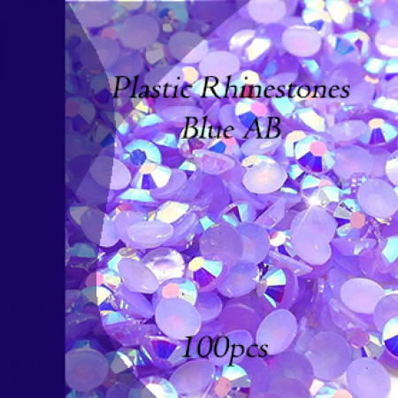 Plastic rhinestones Blue AB effect SS10