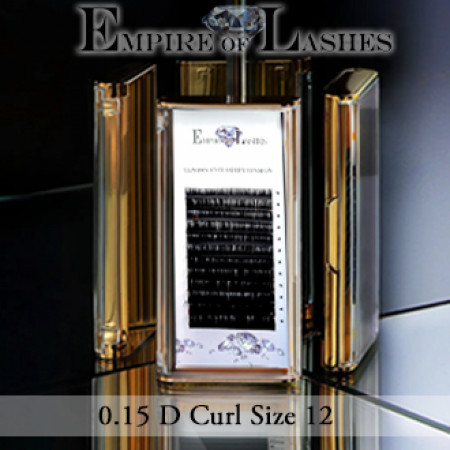 Empire of Lashes False Eye Lashes for Volume Extension Curl D 0.15 Size 12