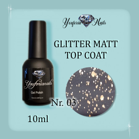 Glitter Rubber Matt Top Coat 10ml Nr.03