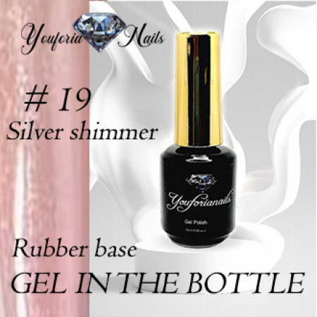 Rubber Base Gel in the Bottle Nr.19 Silver Shimmer 15ml
