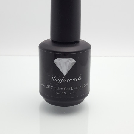 Youforianails Soak off Gold Cat eye top coat gel 15ml