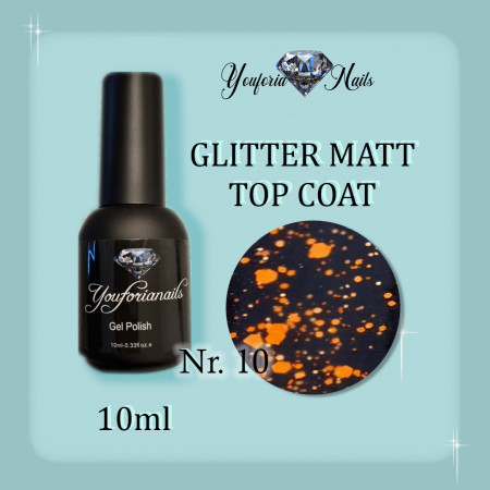 Glitter Rubber Matt Top Coat 10ml Nr.10