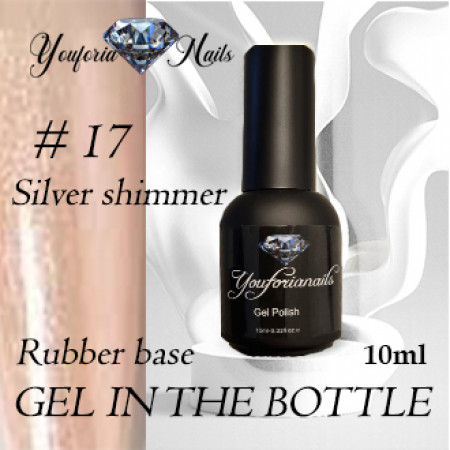 Rubber Base Gel in the Bottle Nr.17 Silver Shimmer 10ml