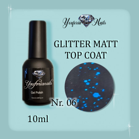 Glitter Rubber Matt Top Coat 10ml Nr.06