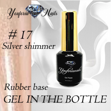 Rubber Base Gel in the Bottle Nr.17 Silver Shimmer 15ml