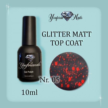 Glitter Rubber Matt Top Coat 10ml Nr.05