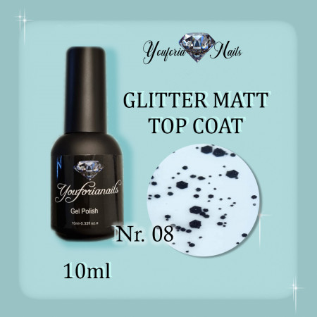 Glitter Rubber Matt Top Coat 10ml Nr.08