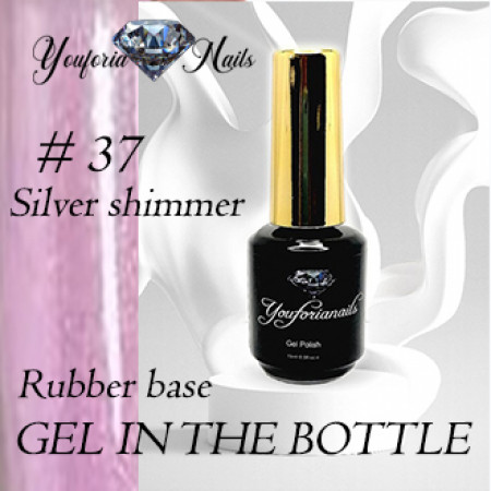 Rubber Base Gel in the Bottle Nr.37 Silver Shimmer 15ml