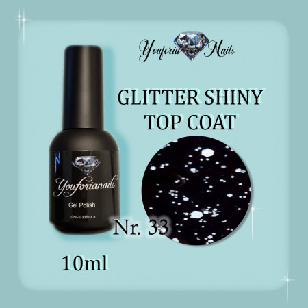 Shiny Top Coat Gel with Glitter particles 10ml