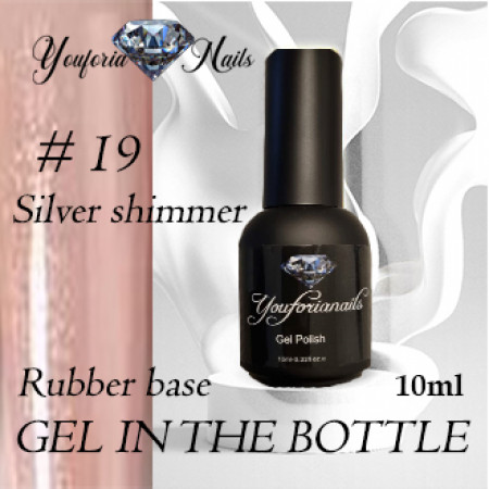 Rubber Base Gel in the BottleSilver Shimmer Nr.19 10ml
