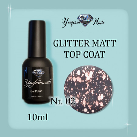 Glitter Rubber Matt Top Coat 10ml Nr.02