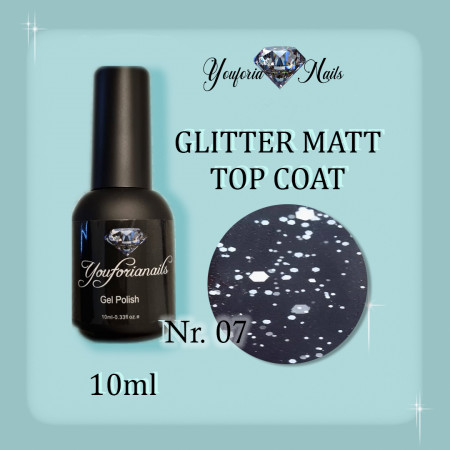 Glitter Rubber Matt Top Coat 10ml Nr.07