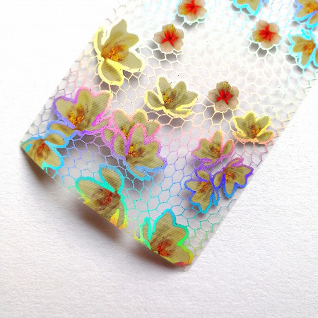 Holographic Flower Nail art transfer foil